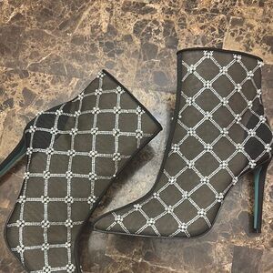 Betsey Johnson Black and Silver Ankle Booties